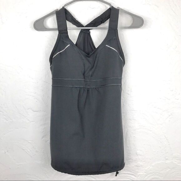 Athleta Charcoal Gray Workout Athletic Top - Picture 1 of 9